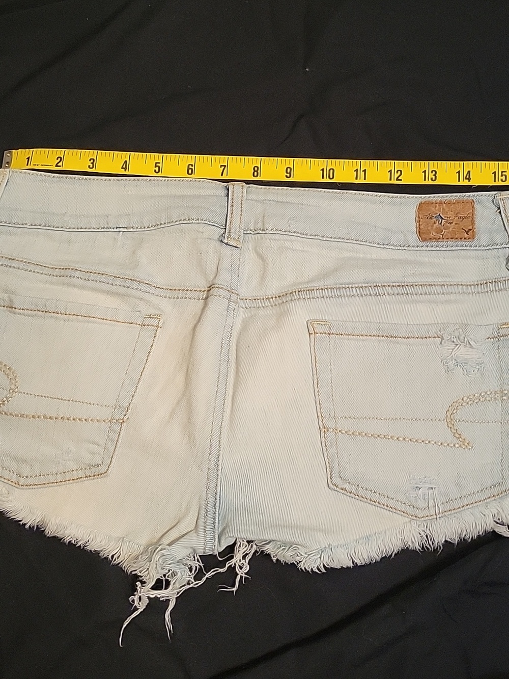 American Eagle Outfitters Light Blue Distressed Denim Shorts - Picture 2 of 5